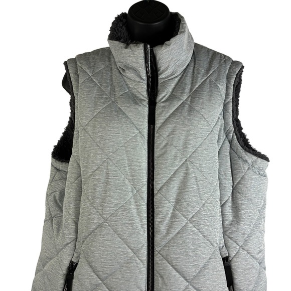 Free Country Stratus Lite Women's Reversible Vest Size XL Lite Gray Sherpa Lined - Picture 6 of 12